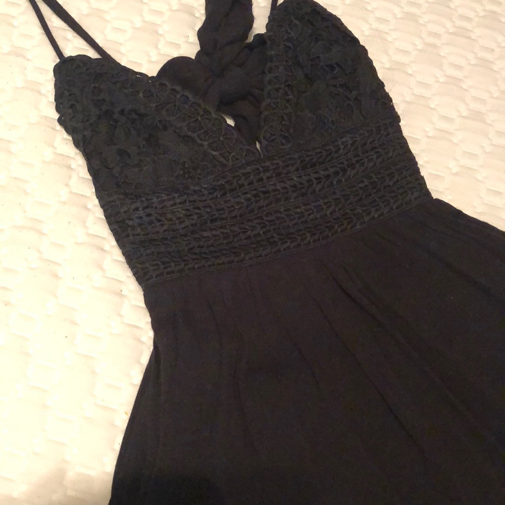 Black detailed romper